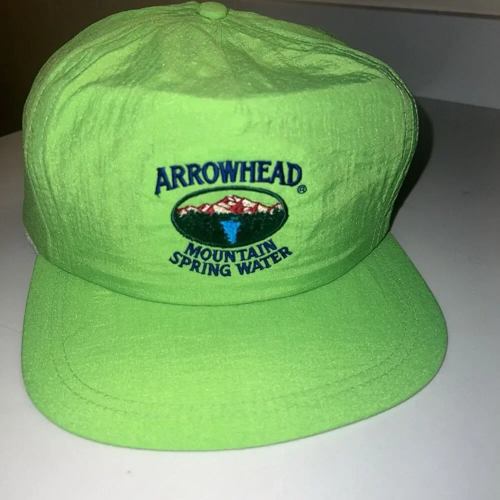 Arrowhead Mountain Spring Water Colorado Leisure Sports Vintage Neon Green Hat
